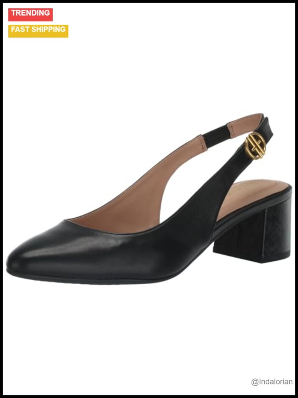 Slingback Block Heel Pump with Superfoam Cushioned Footbed